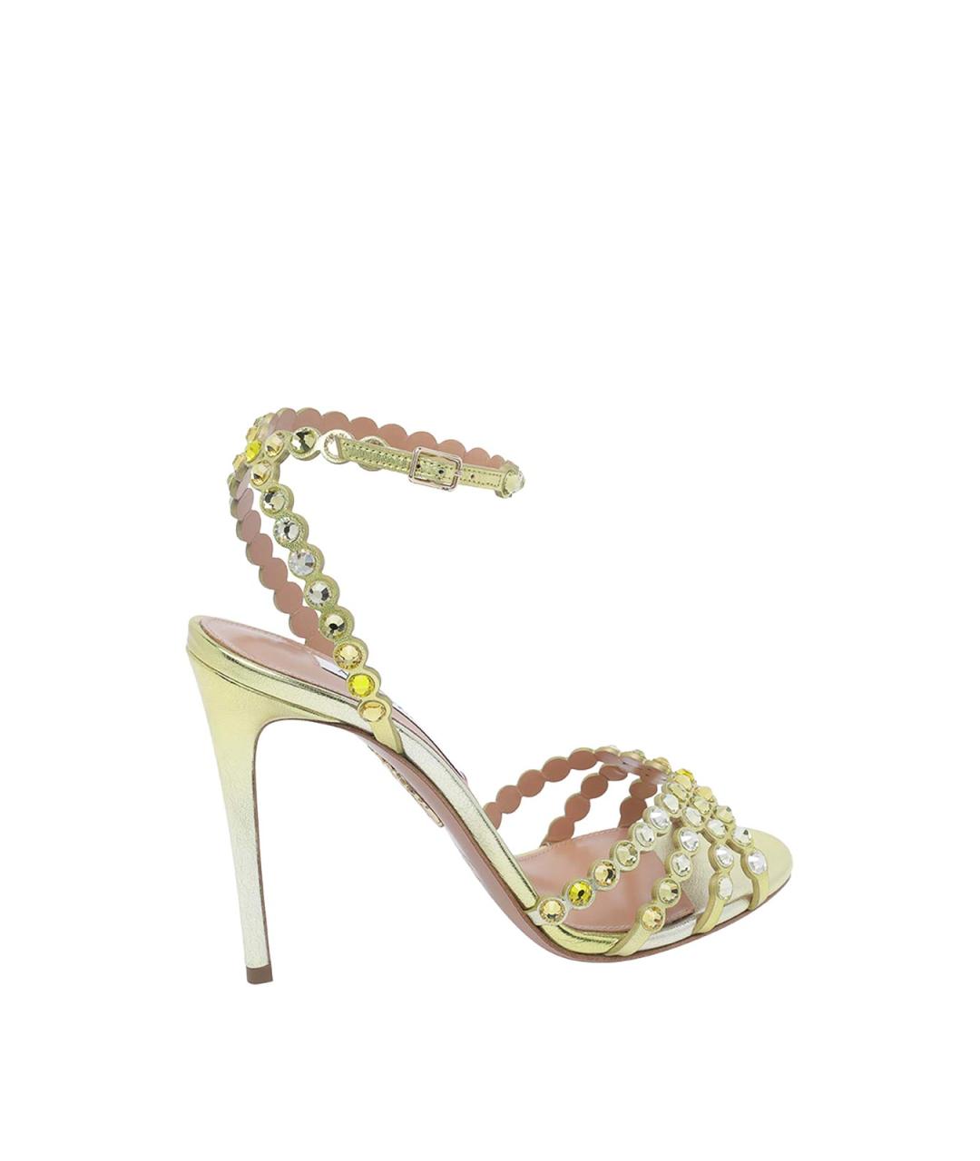 AQUAZZURA Зеленые кожаные босоножки, фото 3