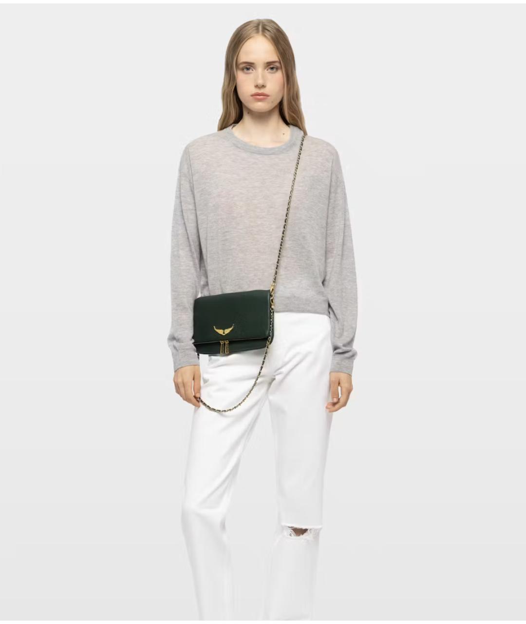ZADIG & VOLTAIRE Зеленая кожаная сумка через плечо, фото 7