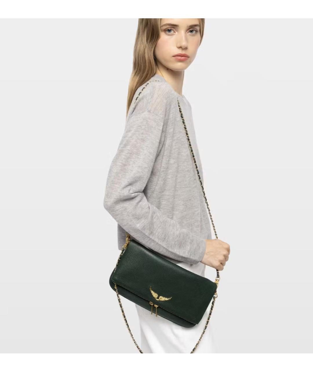 ZADIG & VOLTAIRE Зеленая кожаная сумка через плечо, фото 5