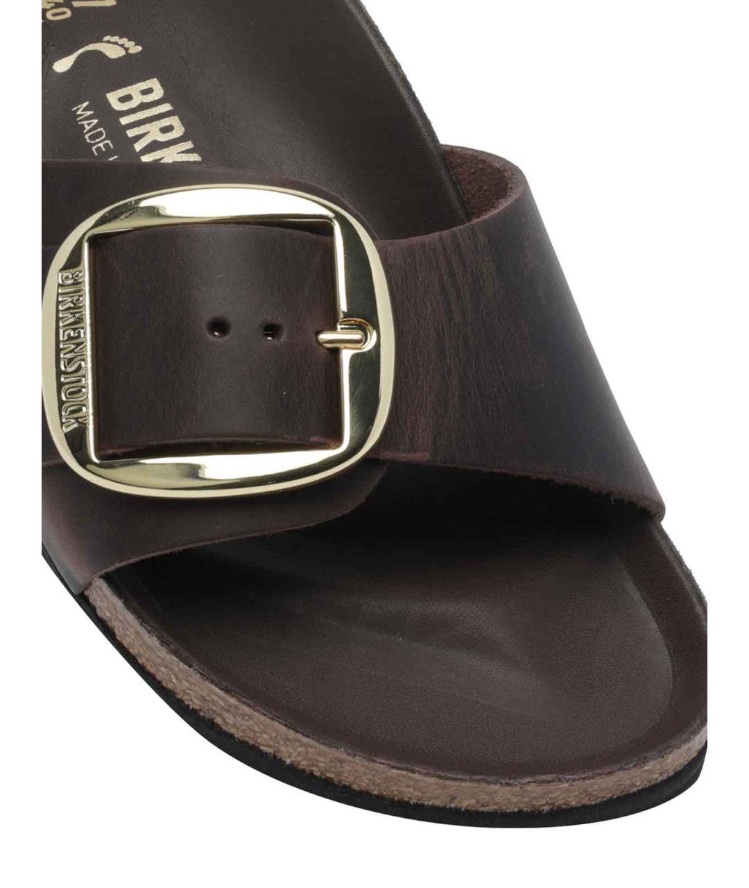 BIRKENSTOCK Коричневые кожаные сандалии, фото 4