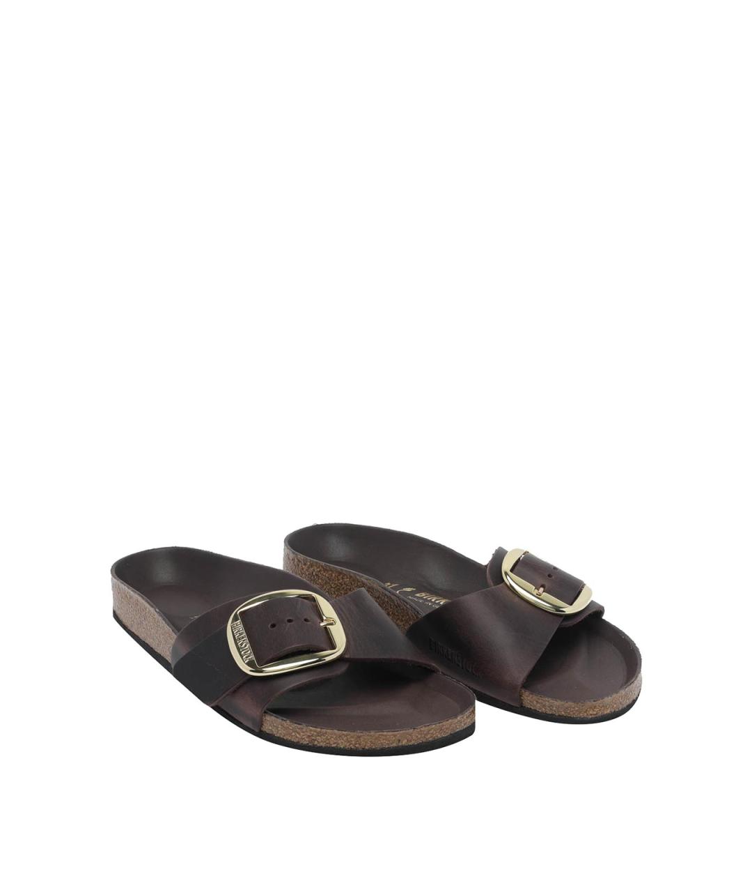 BIRKENSTOCK Коричневые кожаные сандалии, фото 2