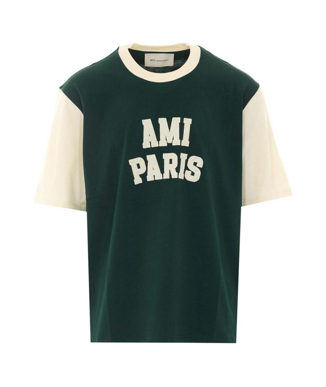 Ami Paris Зеленая хлопковая футболка, фото 1