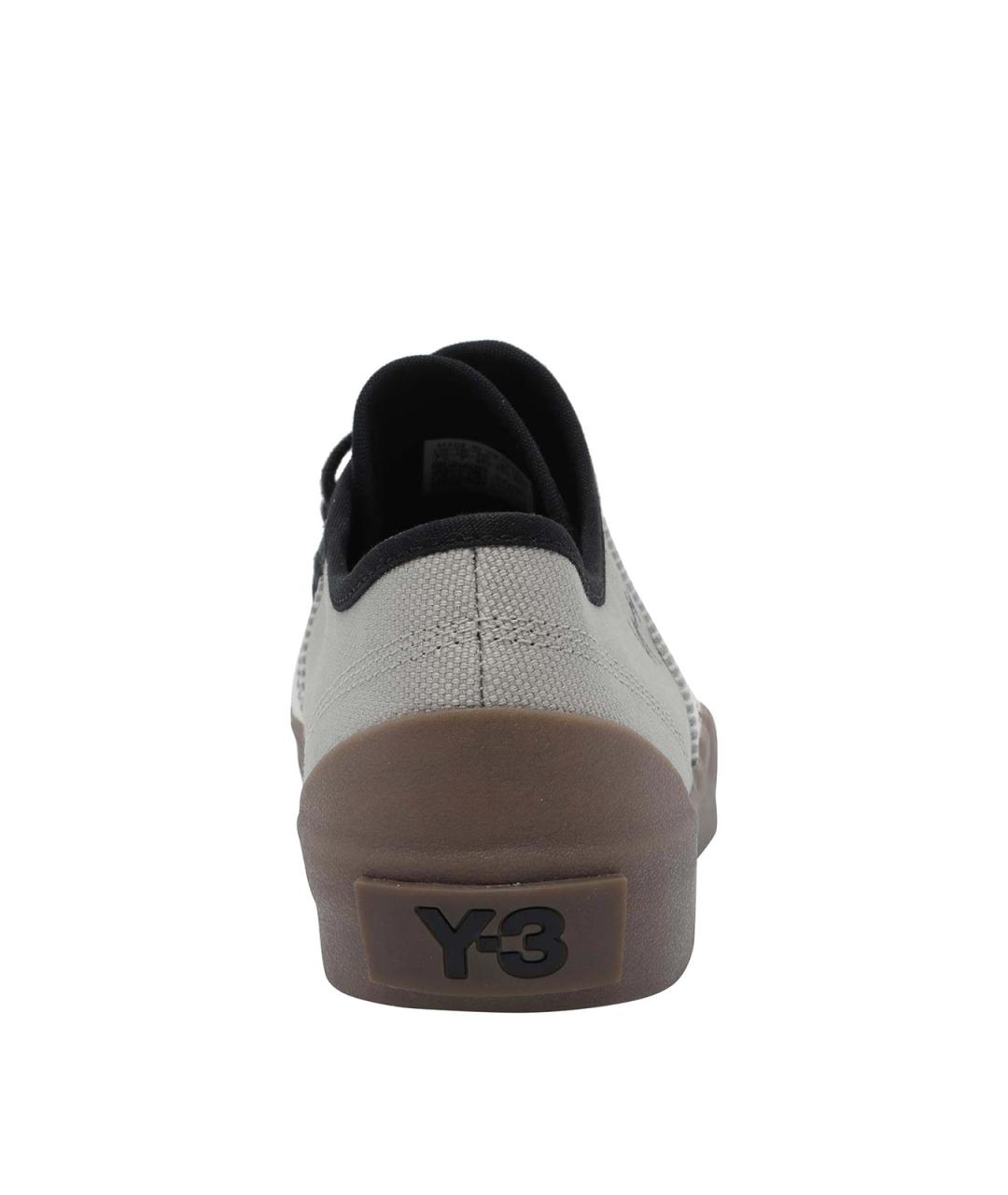 Y-3 Серые текстильные низкие кроссовки / кеды, фото 4