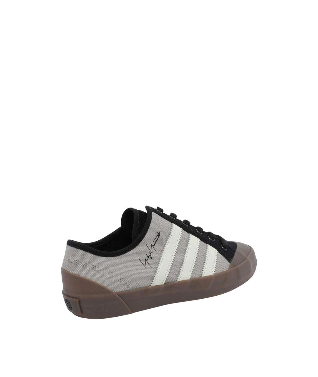 Y-3 Серые текстильные низкие кроссовки / кеды, фото 3