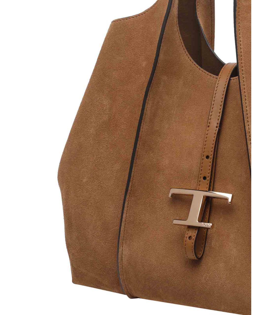TOD'S Коричневая замшевая сумка тоут, фото 4