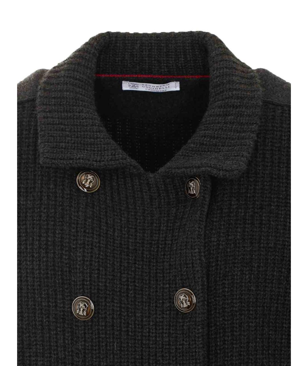 BRUNELLO CUCINELLI Антрацитовый кашемировый кардиган, фото 4