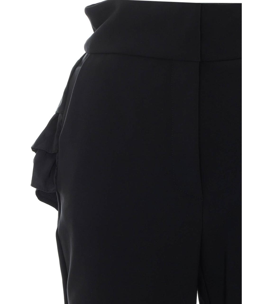 ELISABETTA FRANCHI Черные полиамидовые прямые брюки, фото 4