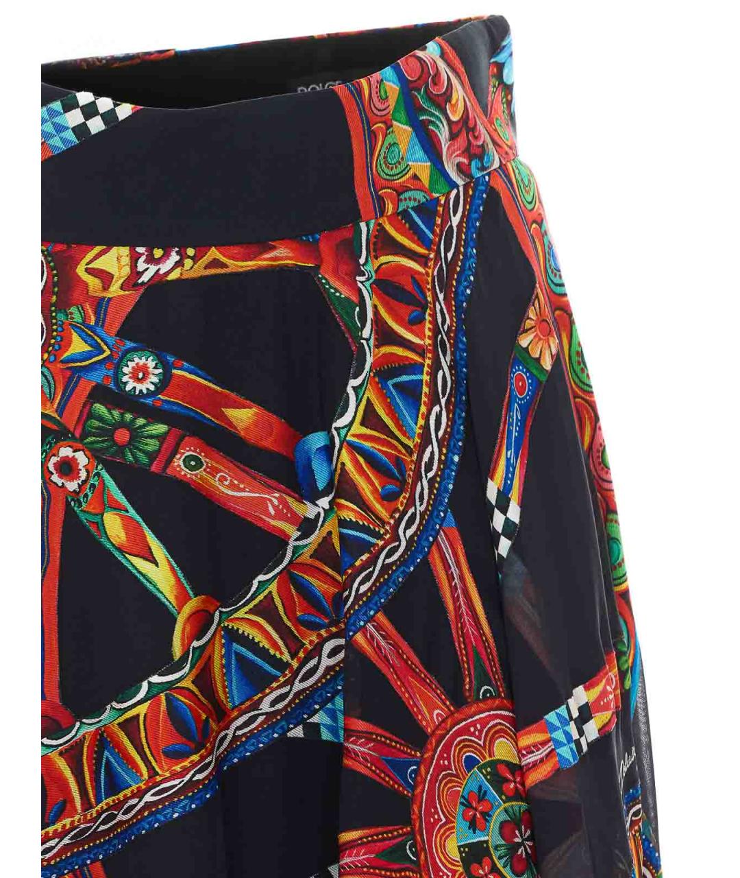 DOLCE&GABBANA Мульти шелковая юбка миди, фото 4