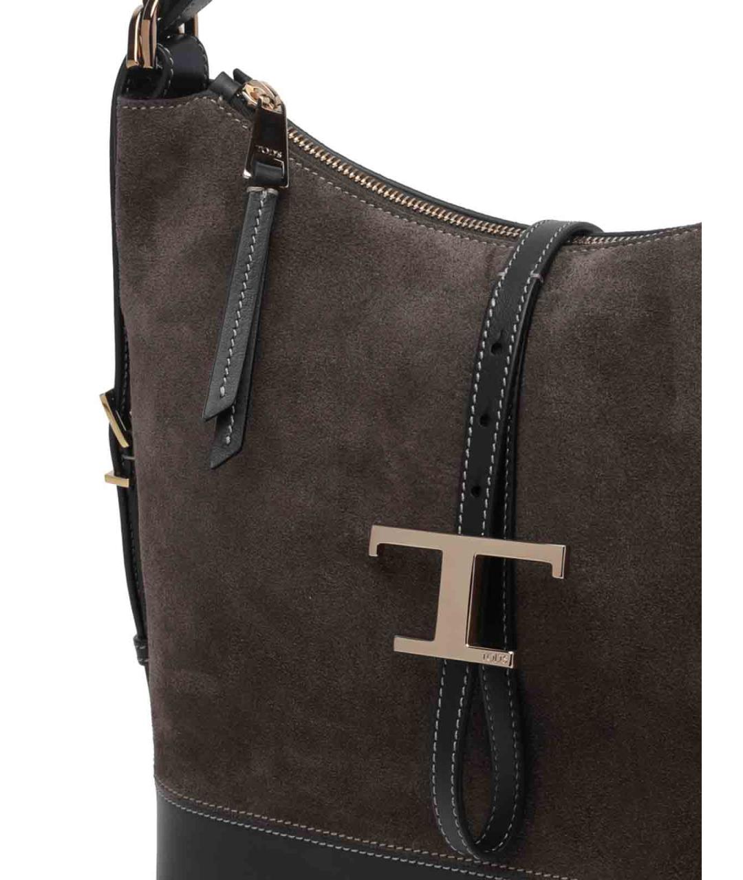 TOD'S Коричневая замшевая сумка через плечо, фото 4