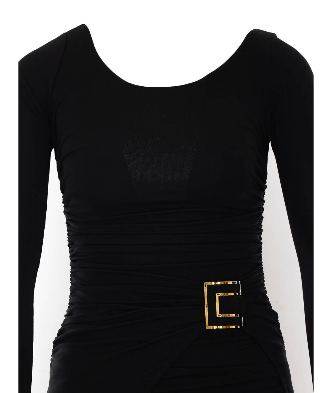 ELISABETTA FRANCHI Черное полиэстеровое повседневное платье, фото 4