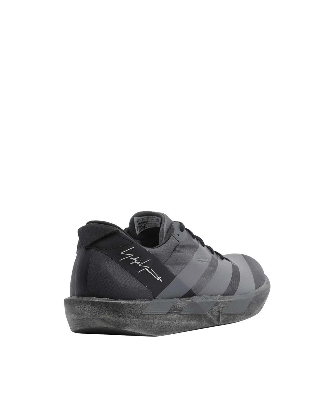 Y-3 Серые синтетические низкие кроссовки / кеды, фото 3