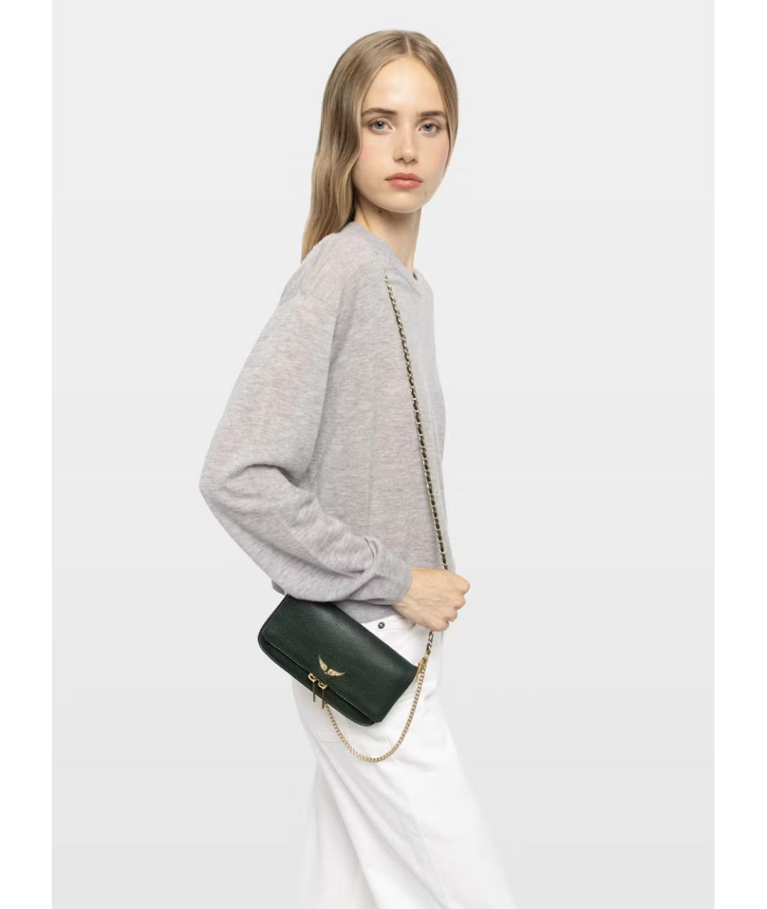 ZADIG & VOLTAIRE Зеленая кожаная сумка через плечо, фото 5