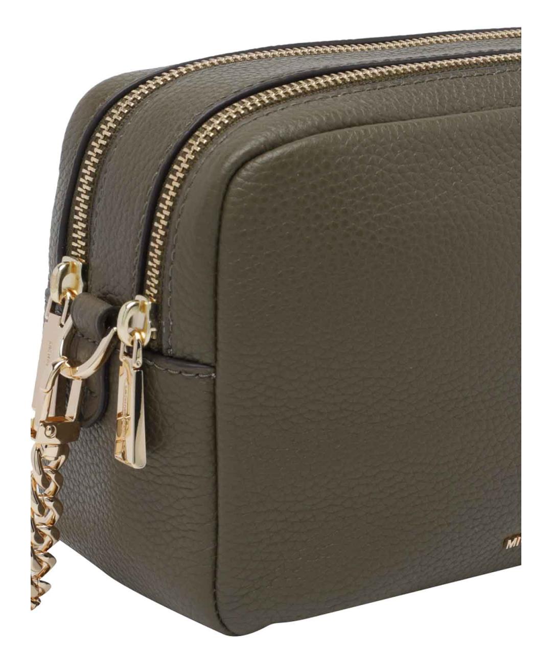 MICHAEL MICHAEL KORS Хаки кожаная сумка через плечо, фото 4