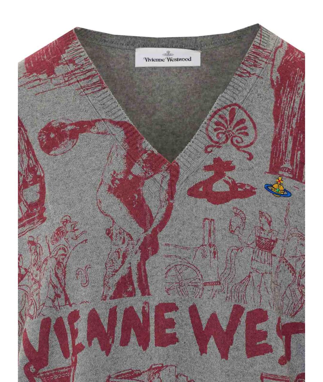 VIVIENNE WESTWOOD Серый хлопковый джемпер / свитер, фото 4