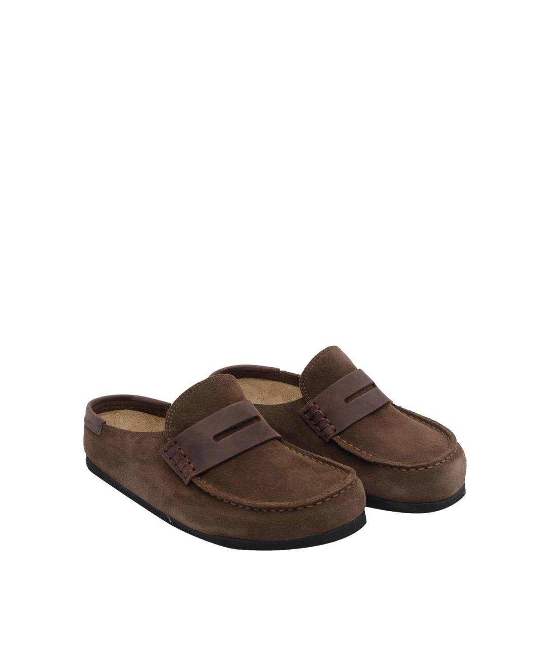 BIRKENSTOCK Коричневые замшевые сабо, фото 2
