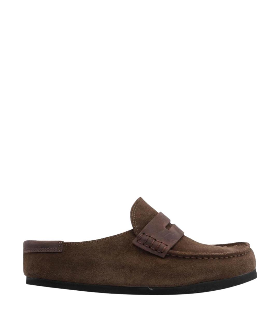 BIRKENSTOCK Коричневые замшевые сабо, фото 1
