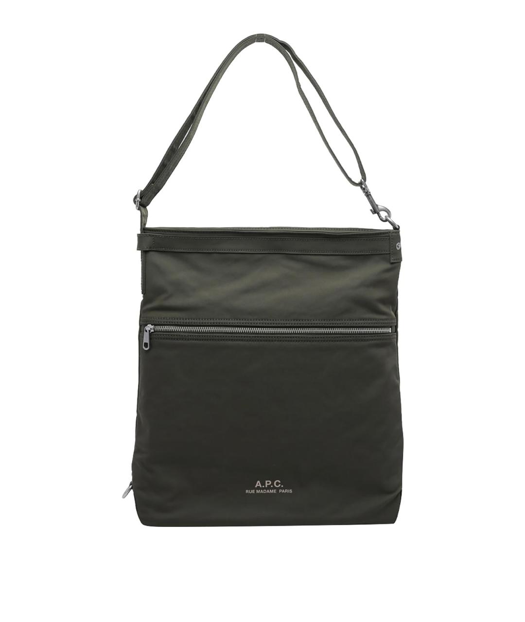 A.P.C. Зеленая тканевая сумка на плечо, фото 1