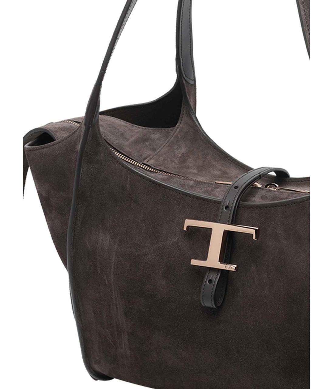 TOD'S Коричневая замшевая сумка тоут, фото 4