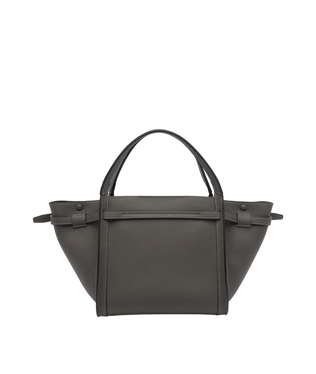 TOD'S Антрацитовая кожаная сумка тоут, фото 3