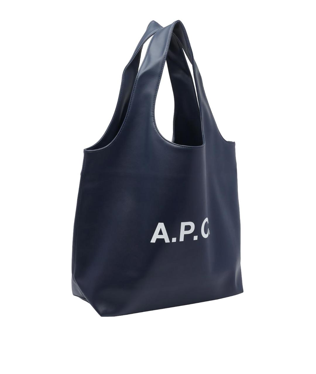 A.P.C. Синяя сумка тоут из искусственной кожи, фото 2