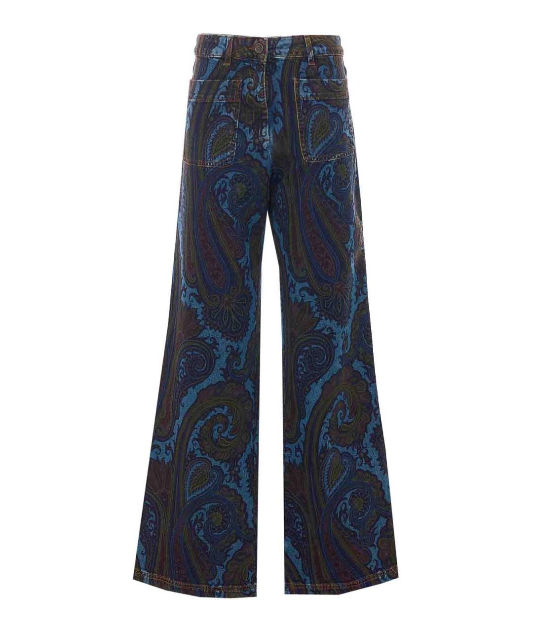 ETRO Синие хлопковые джинсы клеш, фото 1