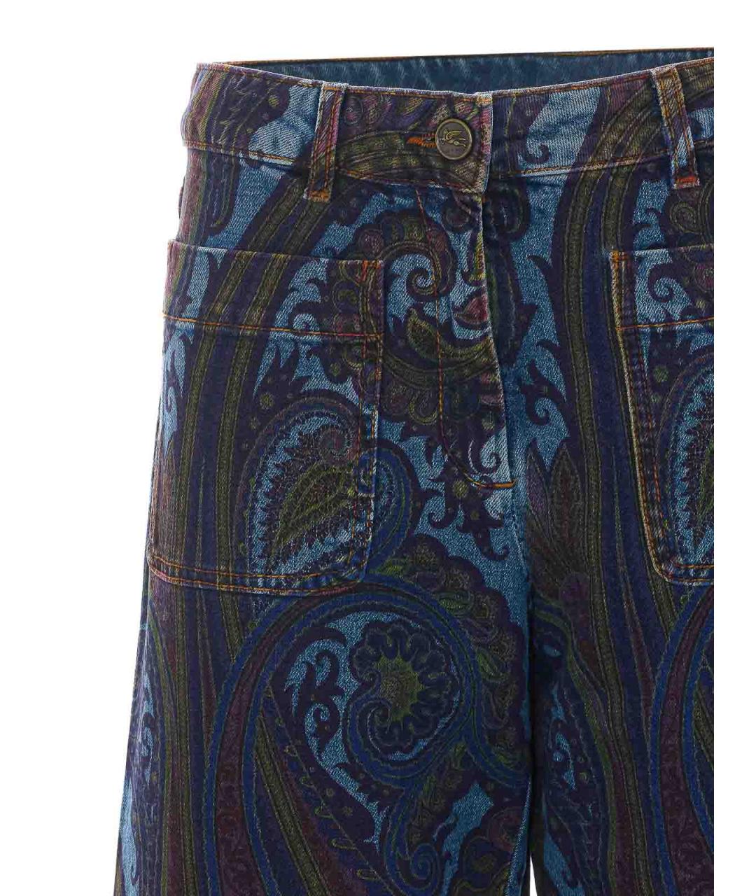 ETRO Синие хлопковые джинсы клеш, фото 4