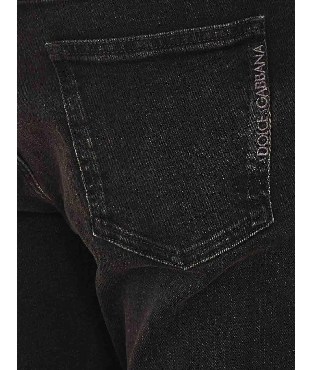 DOLCE&GABBANA Черные хлопковые прямые джинсы, фото 3