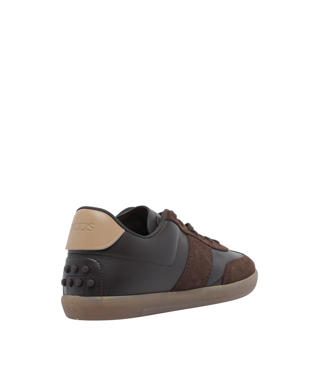 TOD'S Коричневые замшевые низкие кроссовки / кеды, фото 3