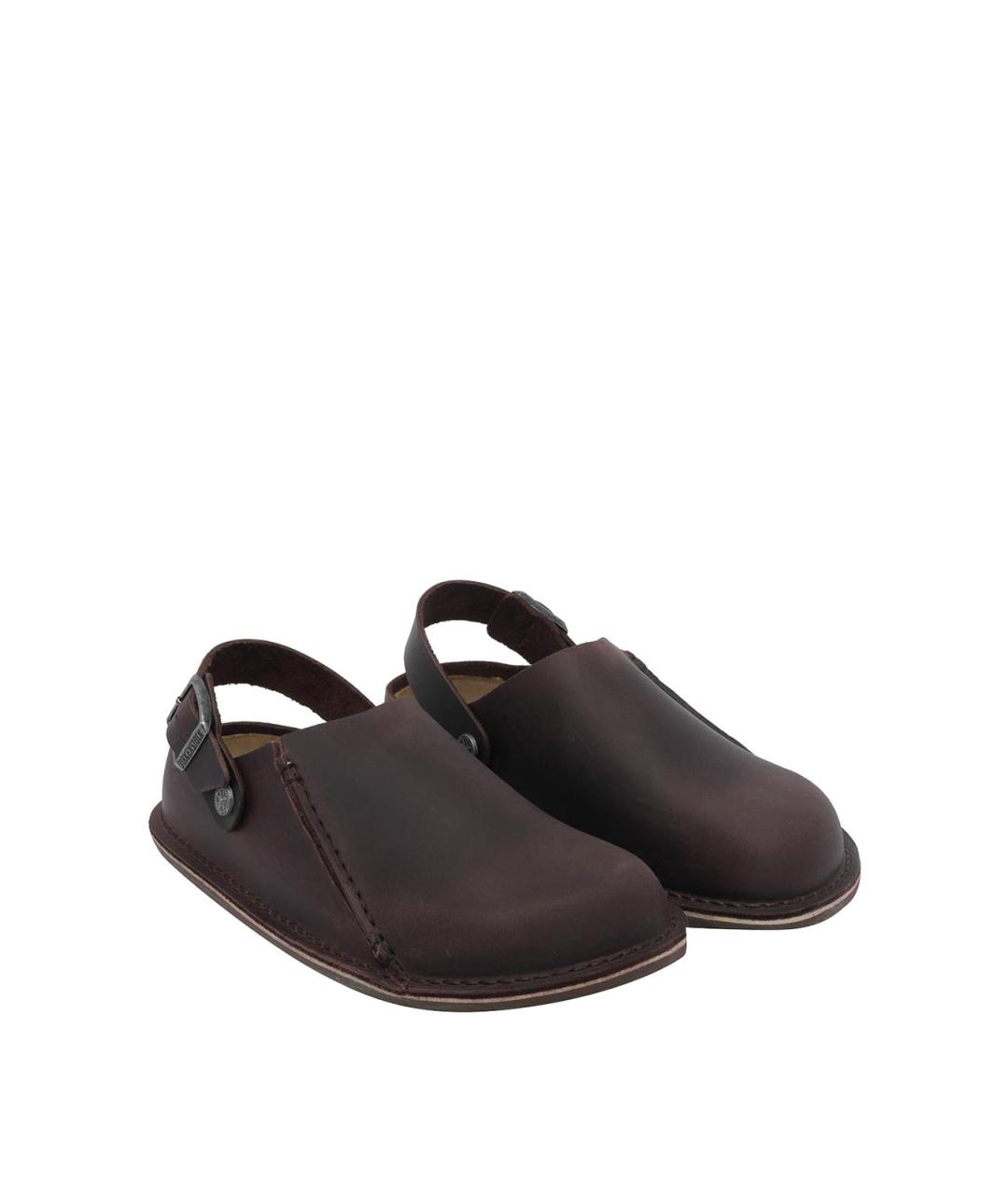 BIRKENSTOCK Коричневые кожаные сабо, фото 2