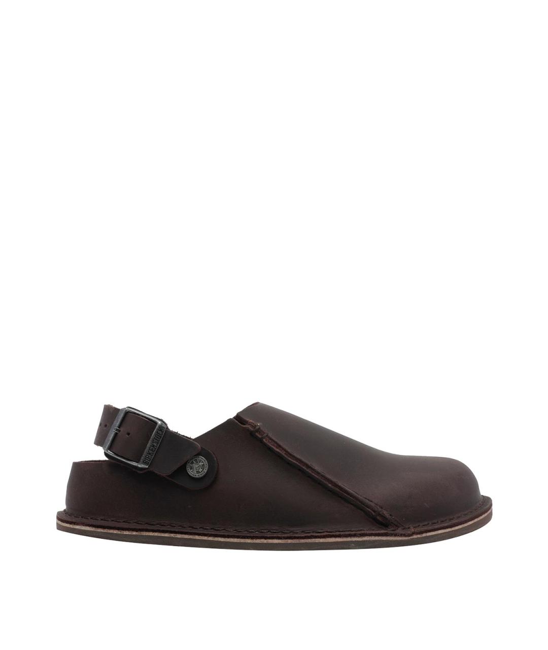 BIRKENSTOCK Коричневые кожаные сабо, фото 1