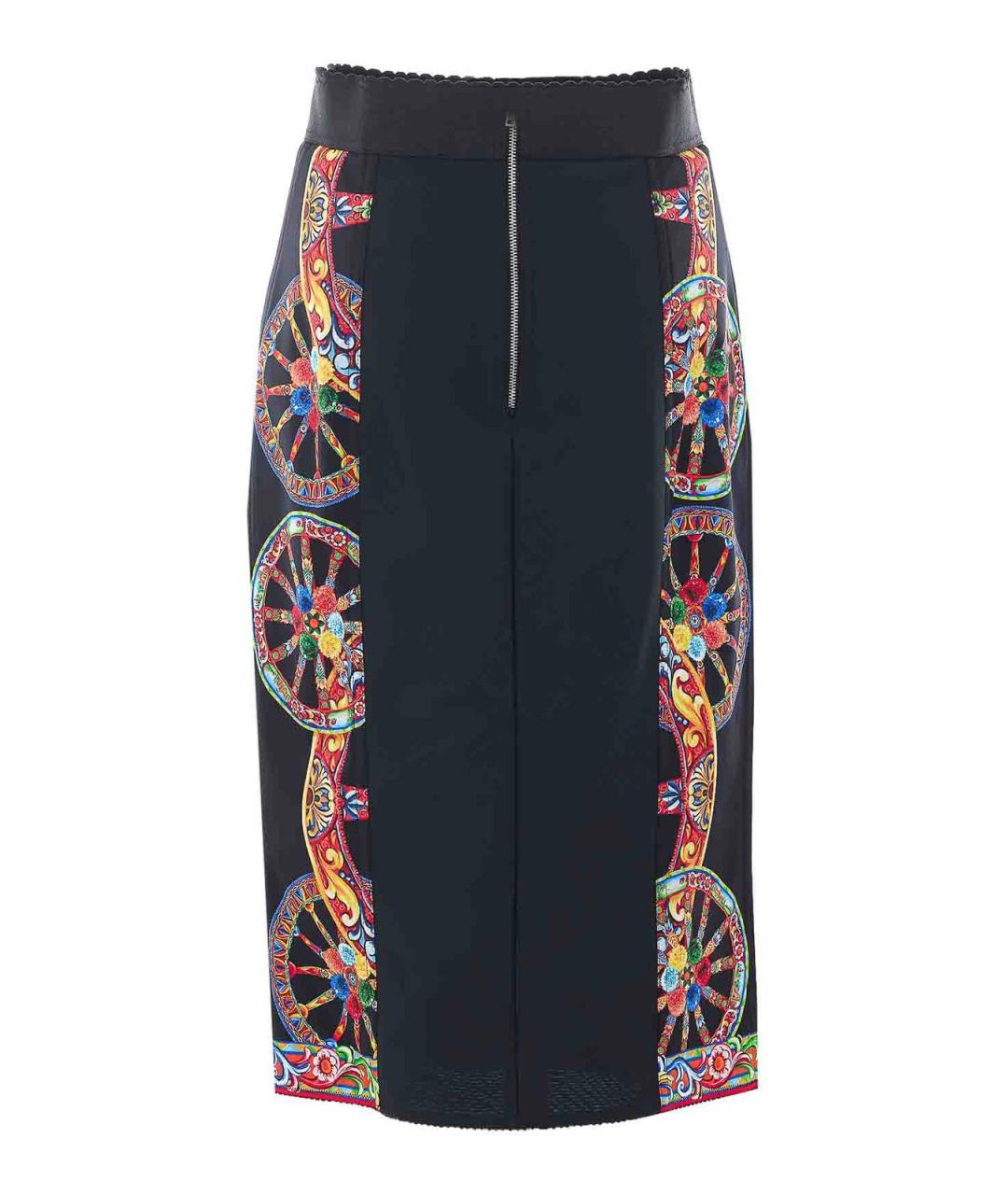 DOLCE&GABBANA Мульти полиамидовая юбка миди, фото 2