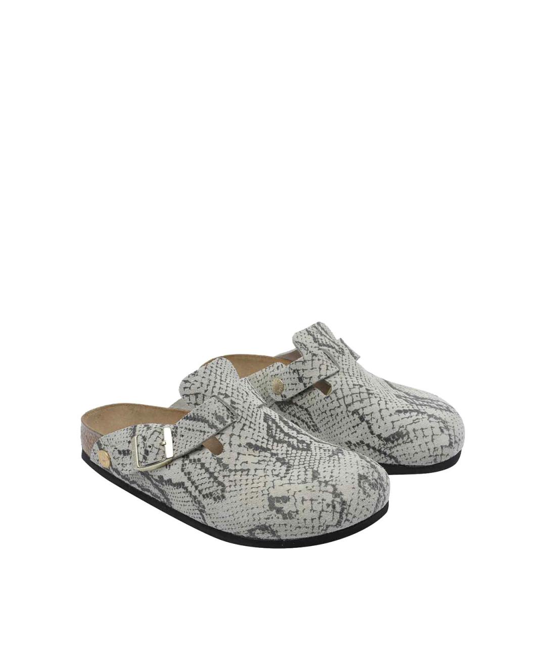 BIRKENSTOCK Серые замшевые мюли, фото 2