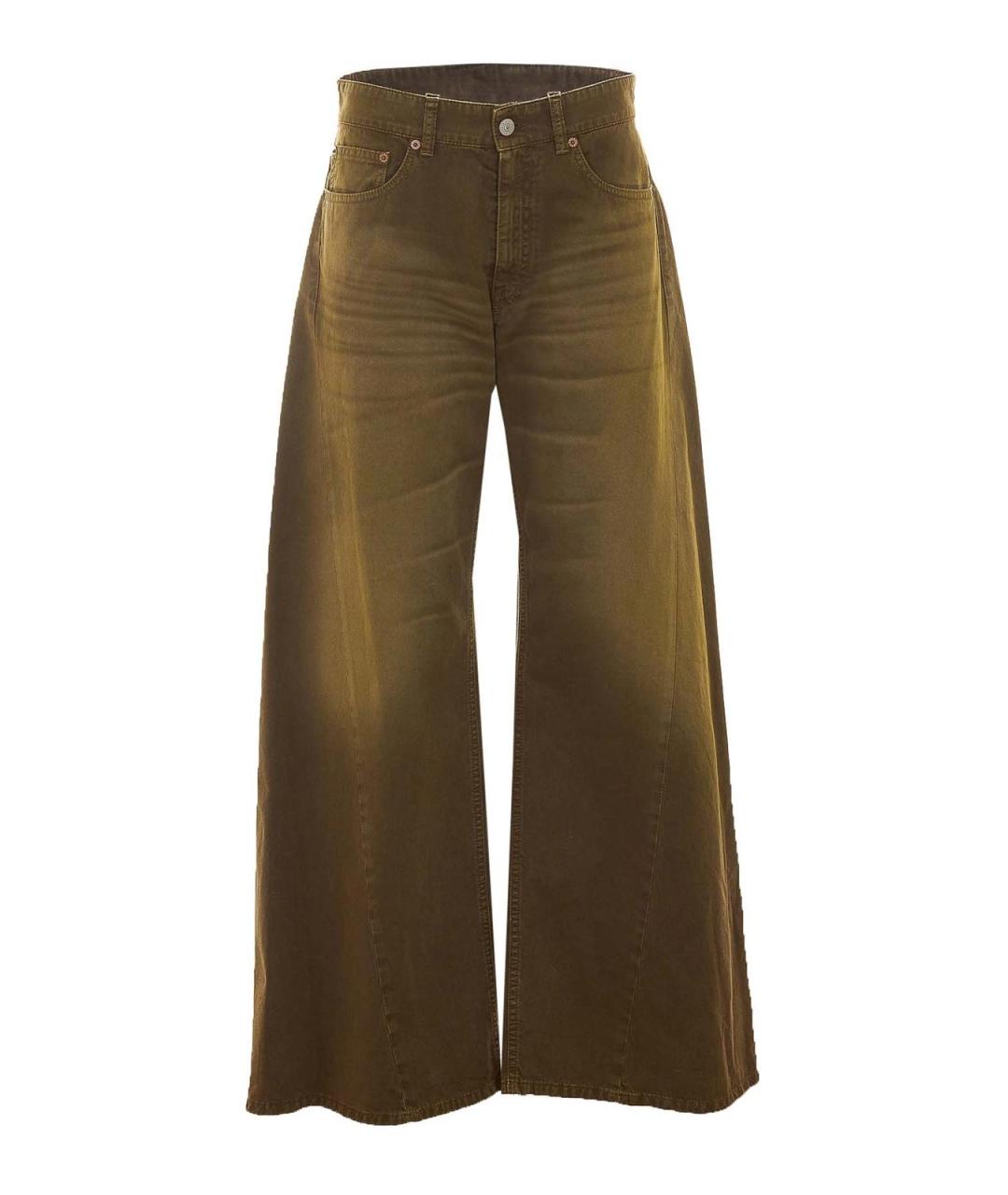 MM6 MAISON MARGIELA Хаки хлопковые прямые джинсы, фото 1