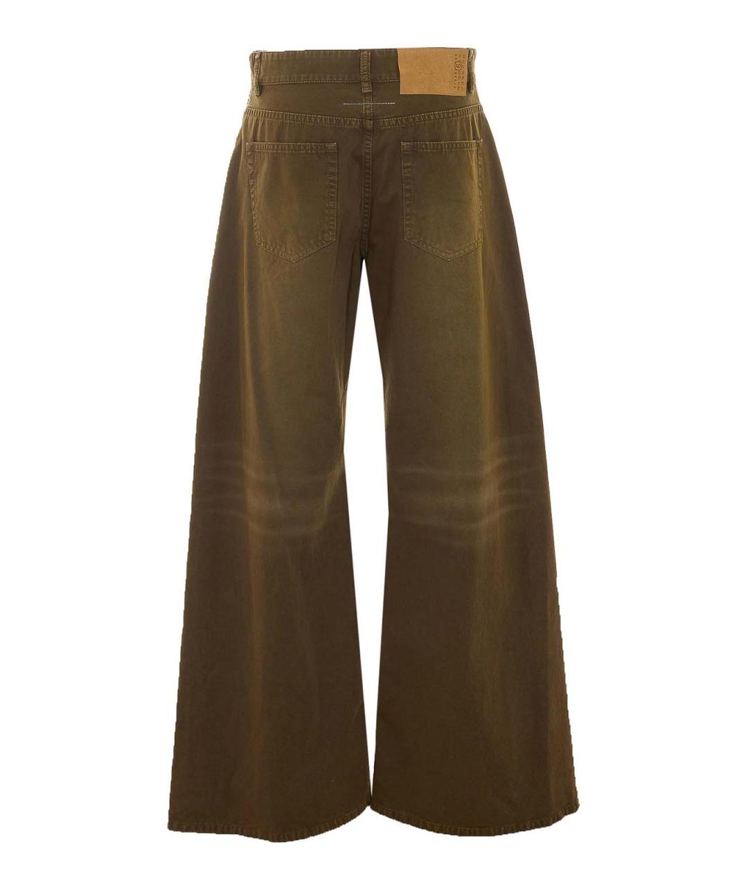 MM6 MAISON MARGIELA Хаки хлопковые прямые джинсы, фото 2