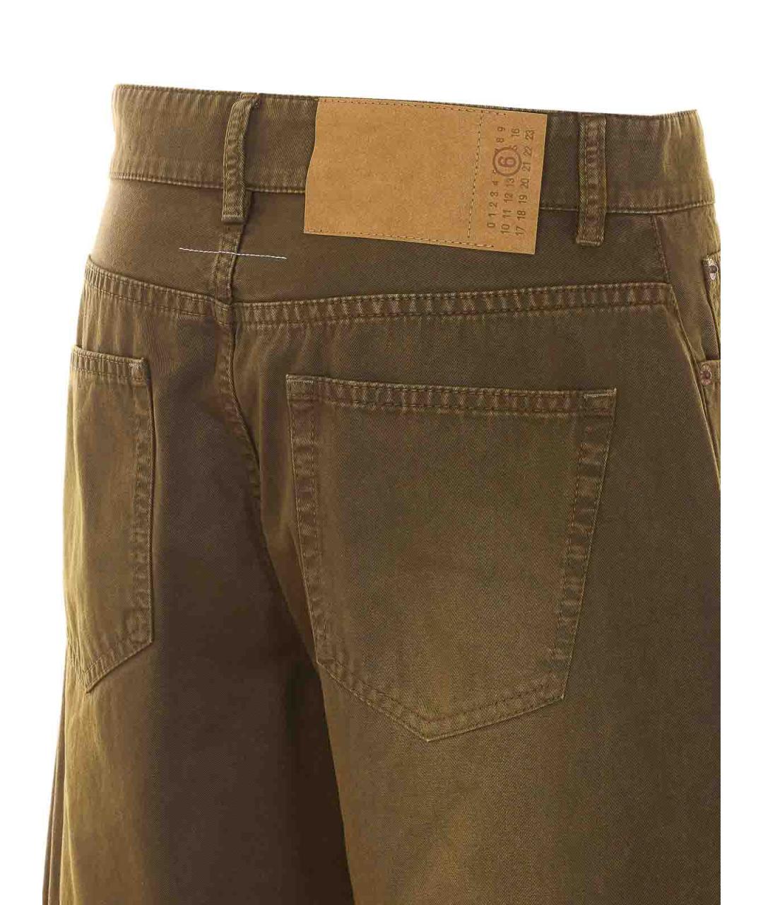 MM6 MAISON MARGIELA Хаки хлопковые прямые джинсы, фото 3
