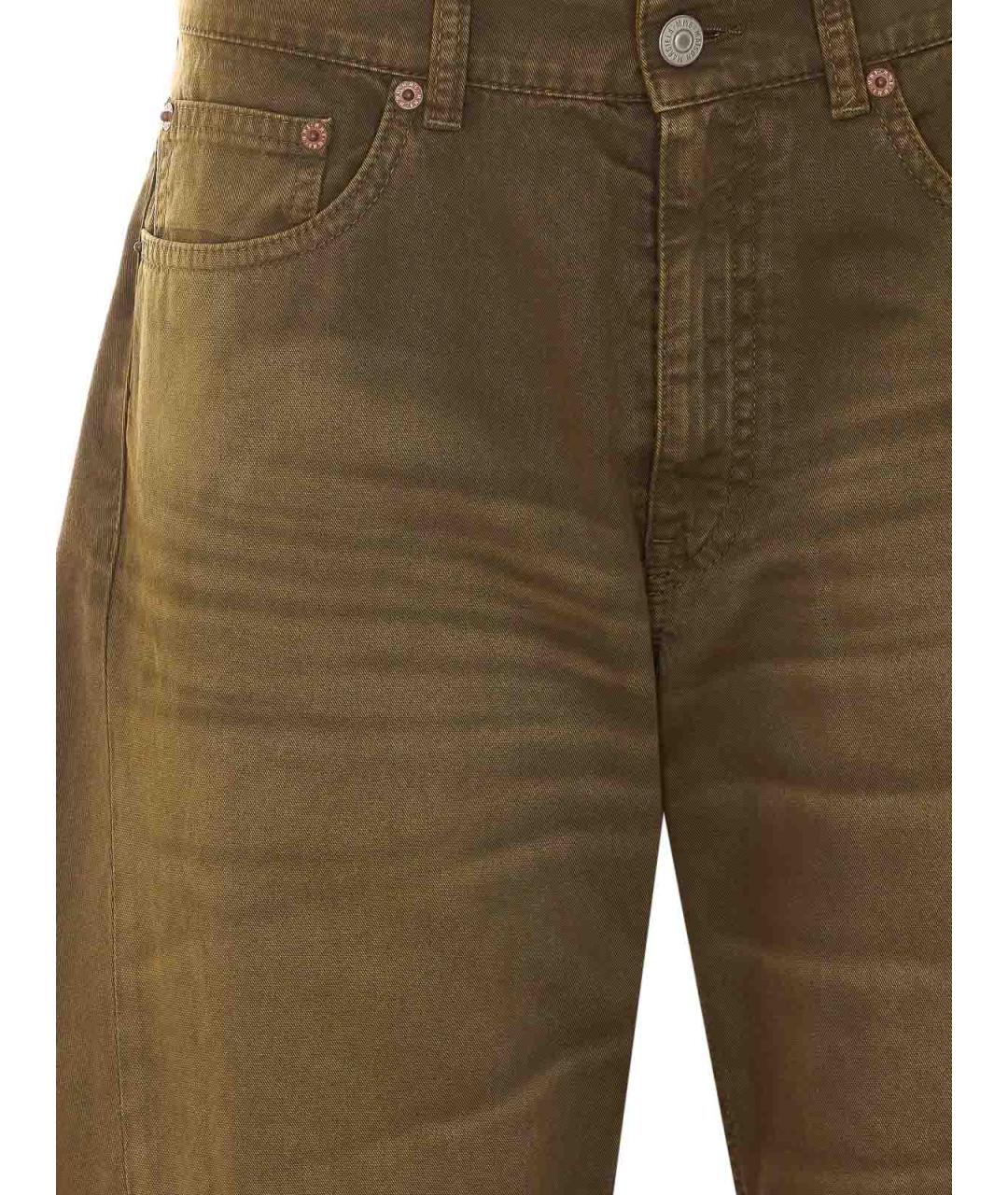 MM6 MAISON MARGIELA Хаки хлопковые прямые джинсы, фото 4