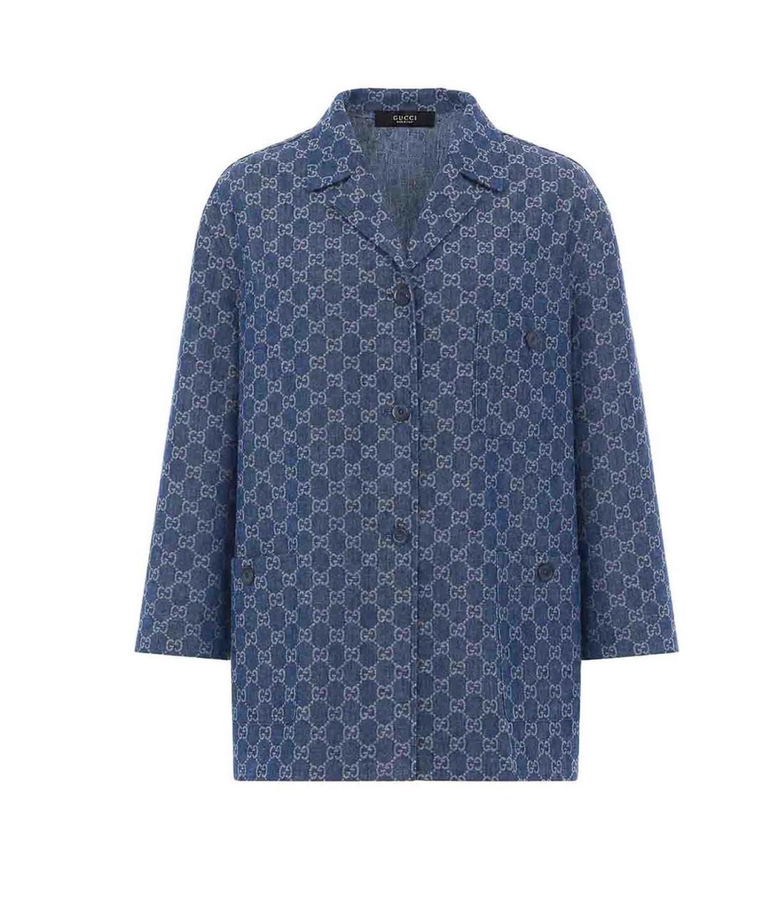 GUCCI Синяя хлопковая куртка, фото 1