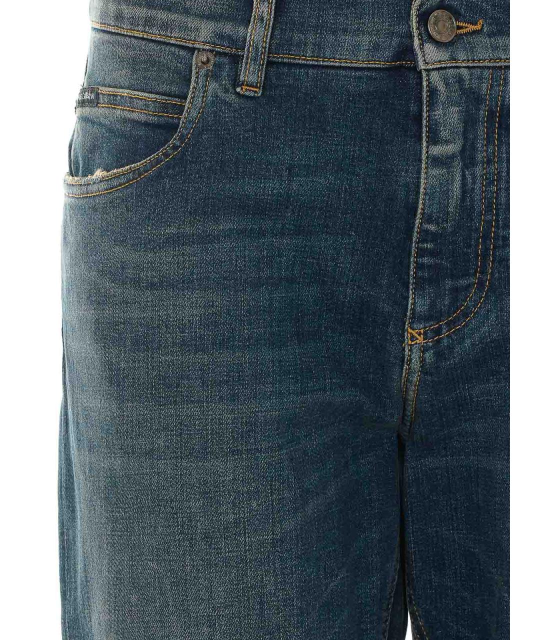 DOLCE&GABBANA Синие хлопковые прямые джинсы, фото 4