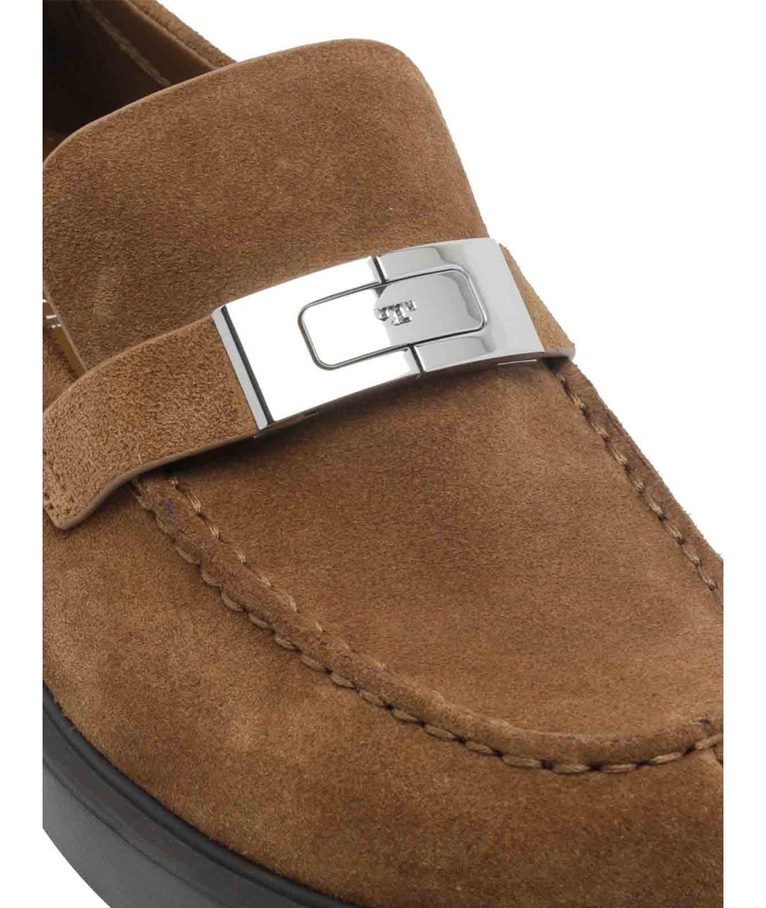 TORY BURCH Коричневые замшевые лоферы, фото 4