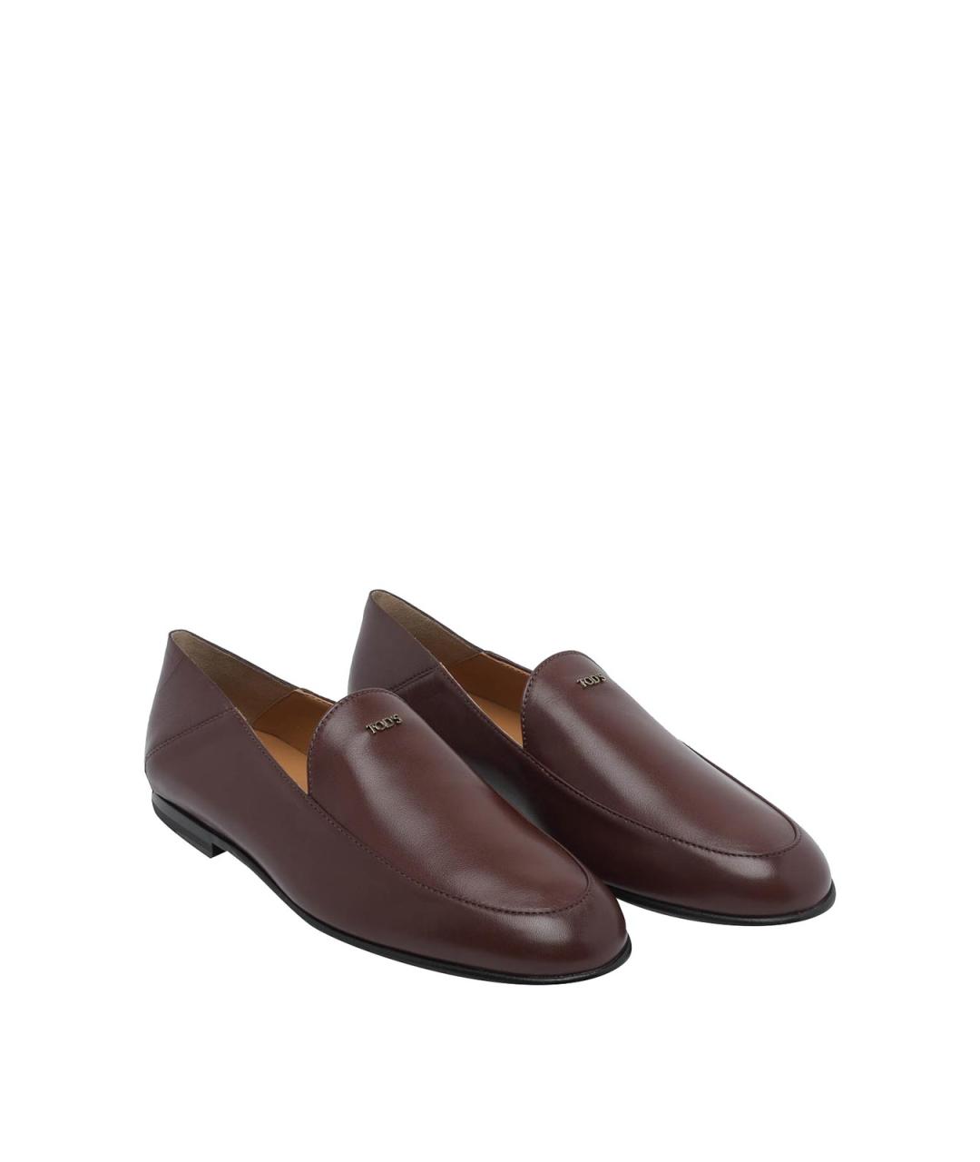 TOD'S Коричневые кожаные лоферы, фото 2