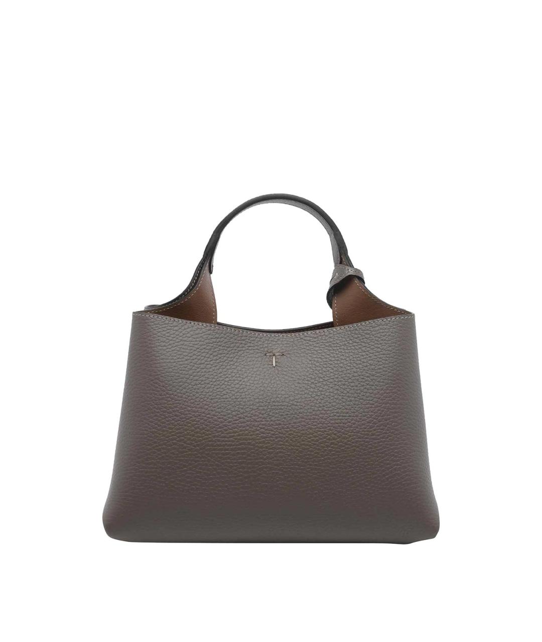 TOD'S Хаки кожаная сумка тоут, фото 3