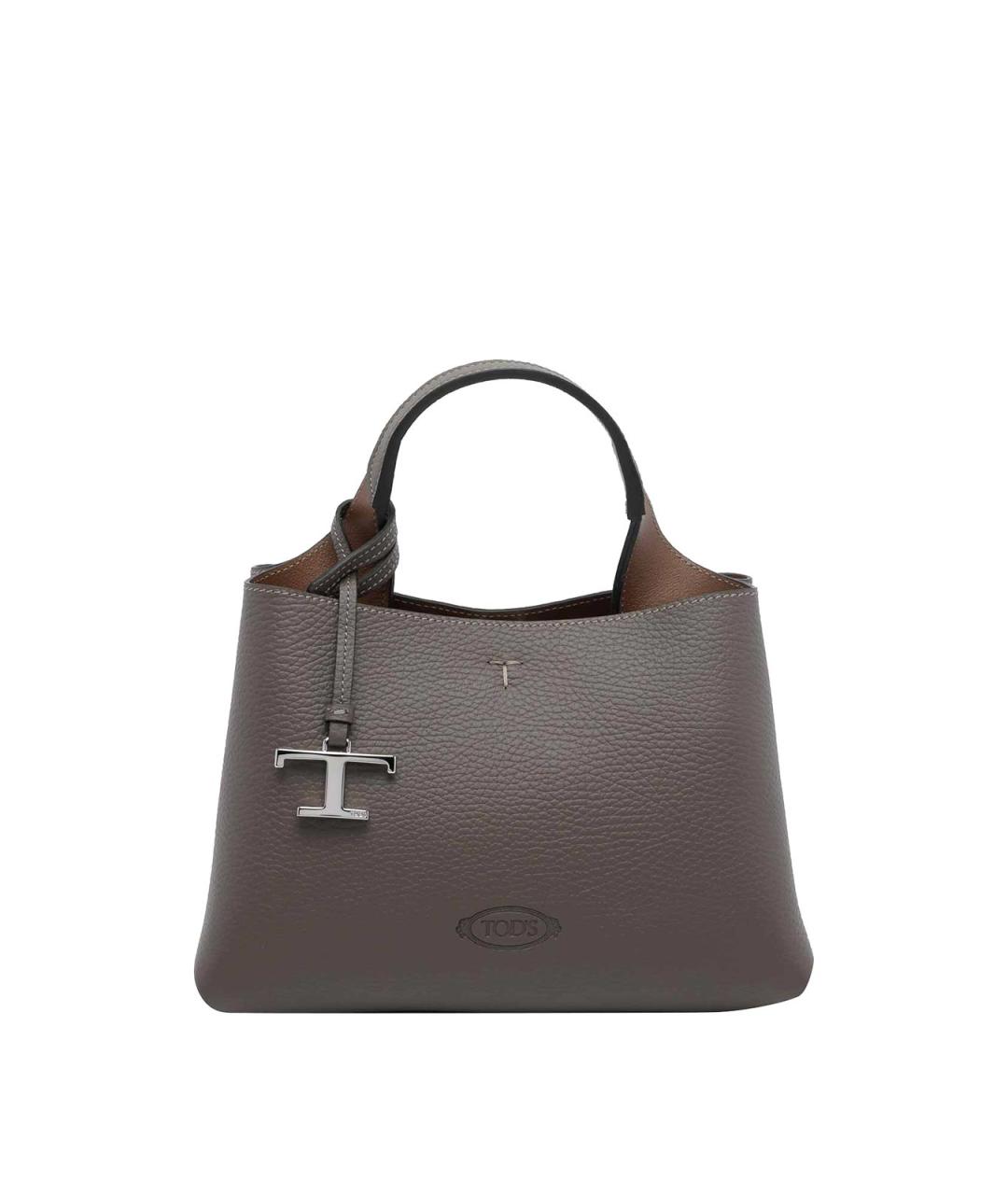 TOD'S Хаки кожаная сумка тоут, фото 1