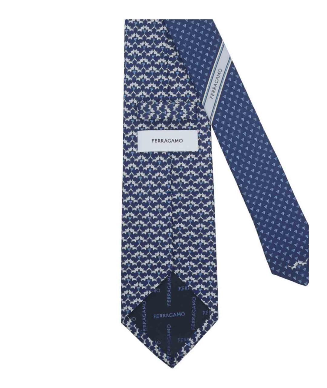FERRAGAMO Синий шелковый галстук, фото 2