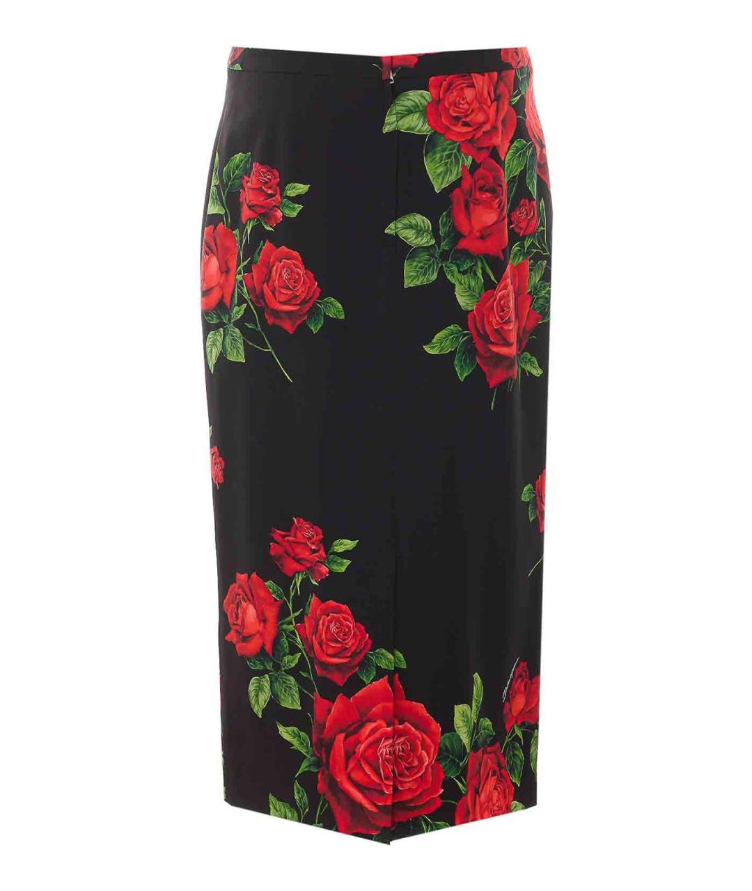 DOLCE&GABBANA Мульти шелковая юбка миди, фото 2