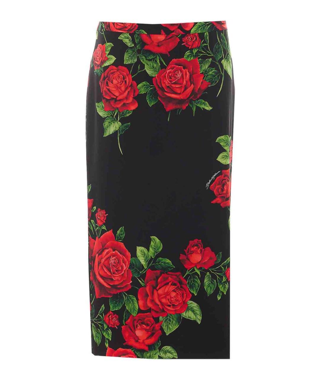 DOLCE&GABBANA Мульти шелковая юбка миди, фото 1