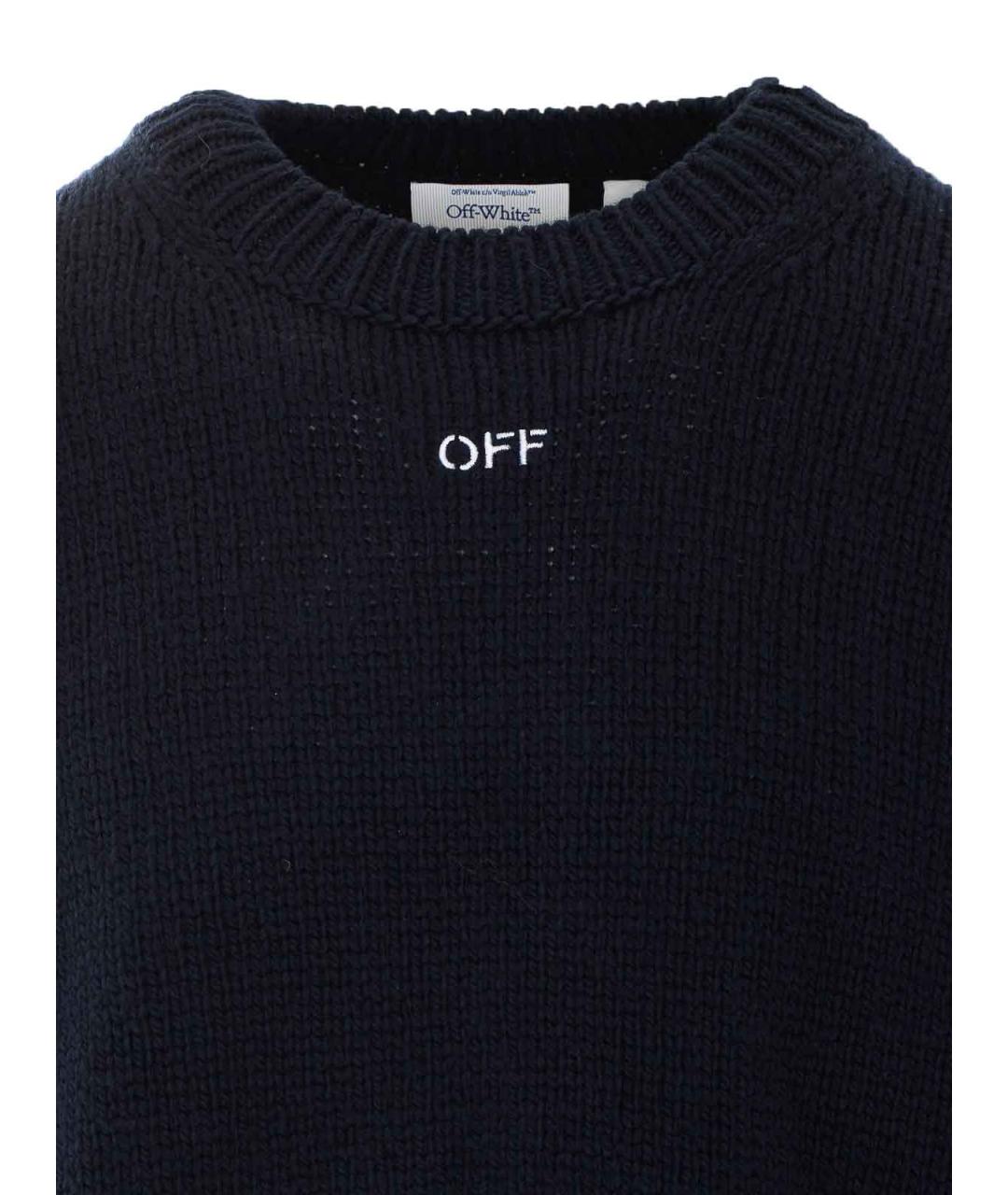 OFF-WHITE Синий шерстяной джемпер / свитер, фото 4