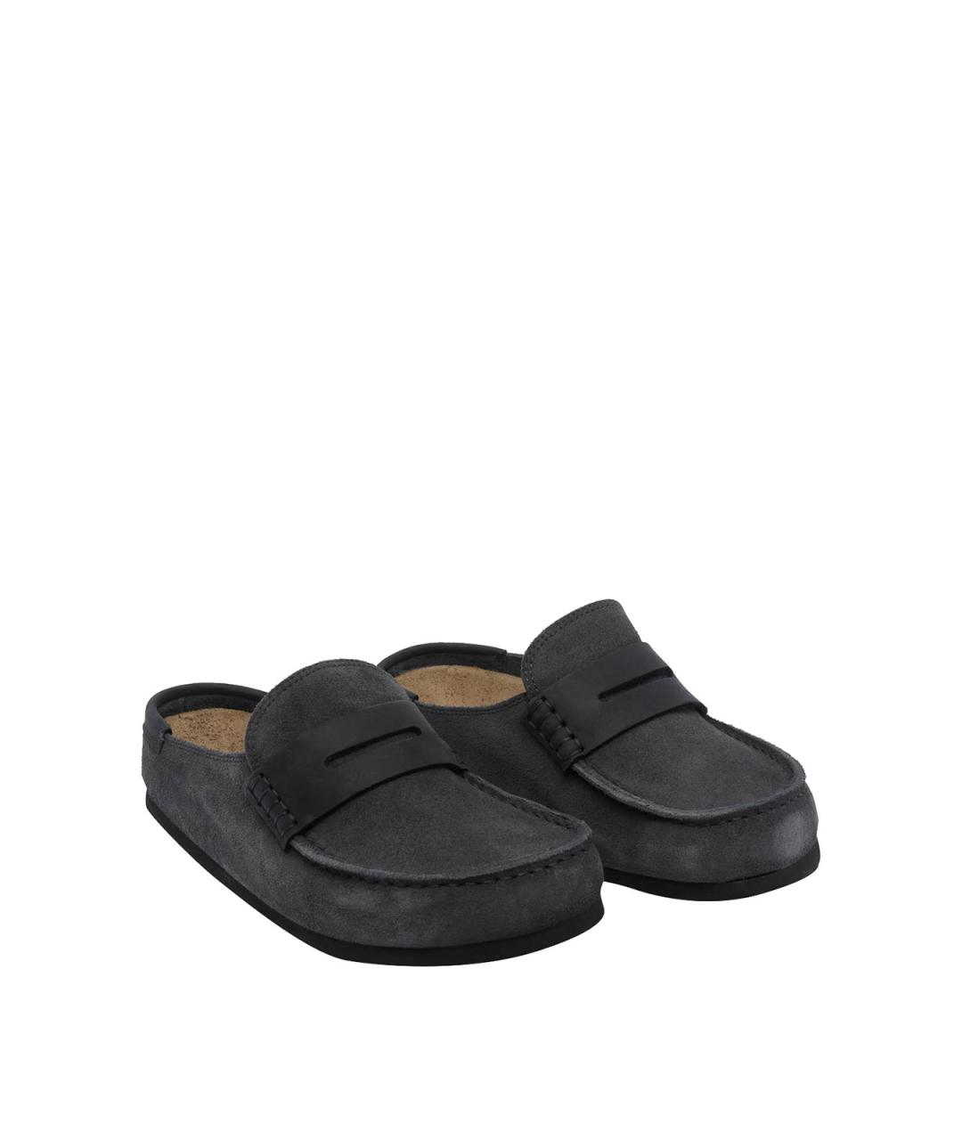BIRKENSTOCK Серые замшевые мюли, фото 2