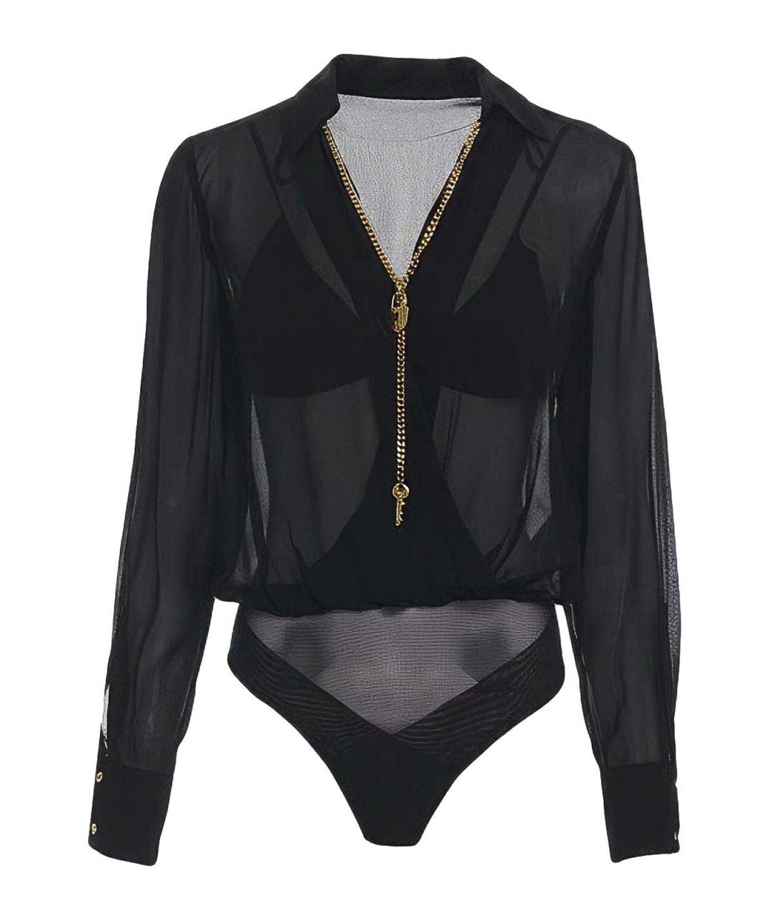 ELISABETTA FRANCHI Черное вискозное боди, фото 1