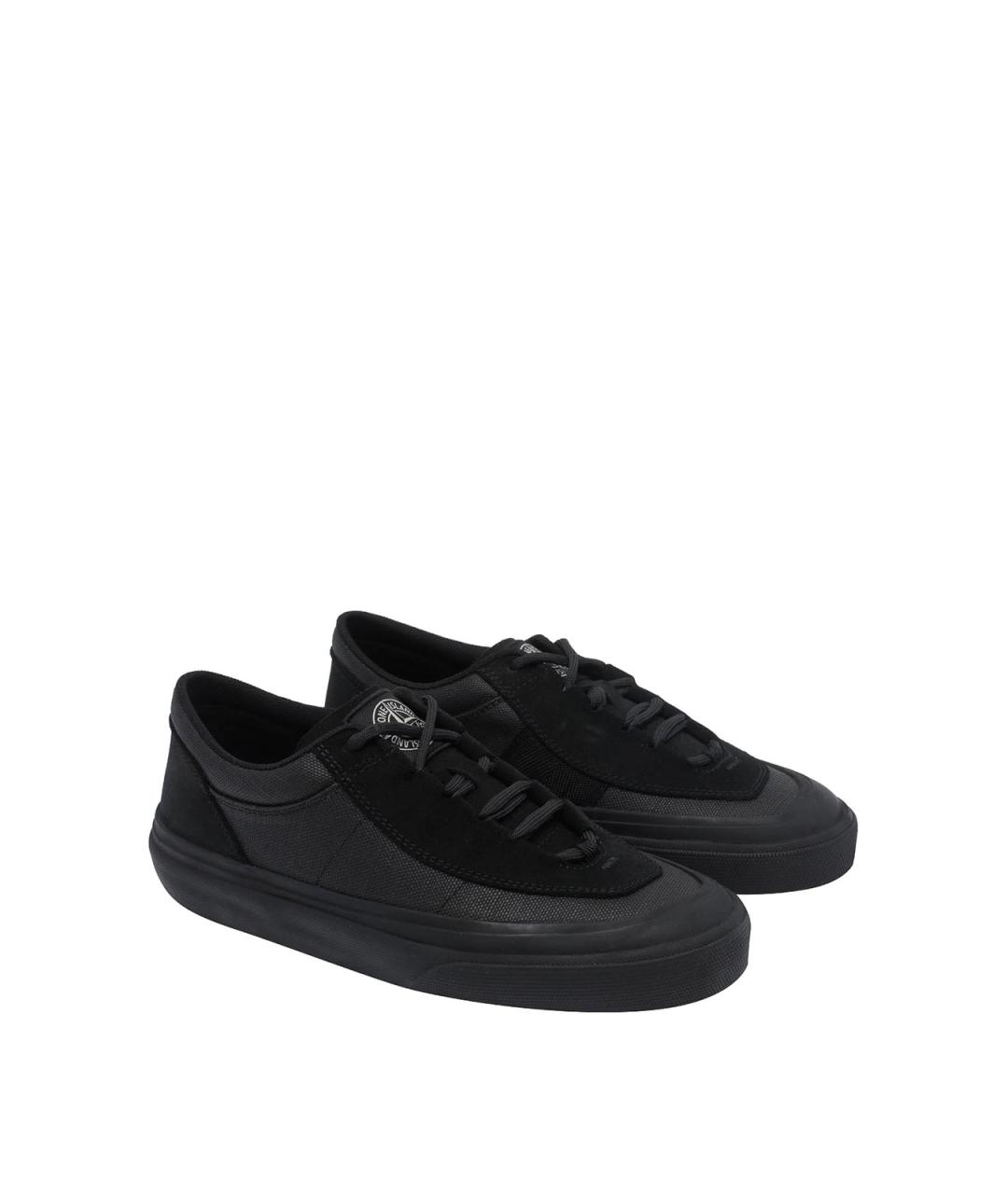 STONE ISLAND Черные замшевые низкие кроссовки / кеды, фото 2