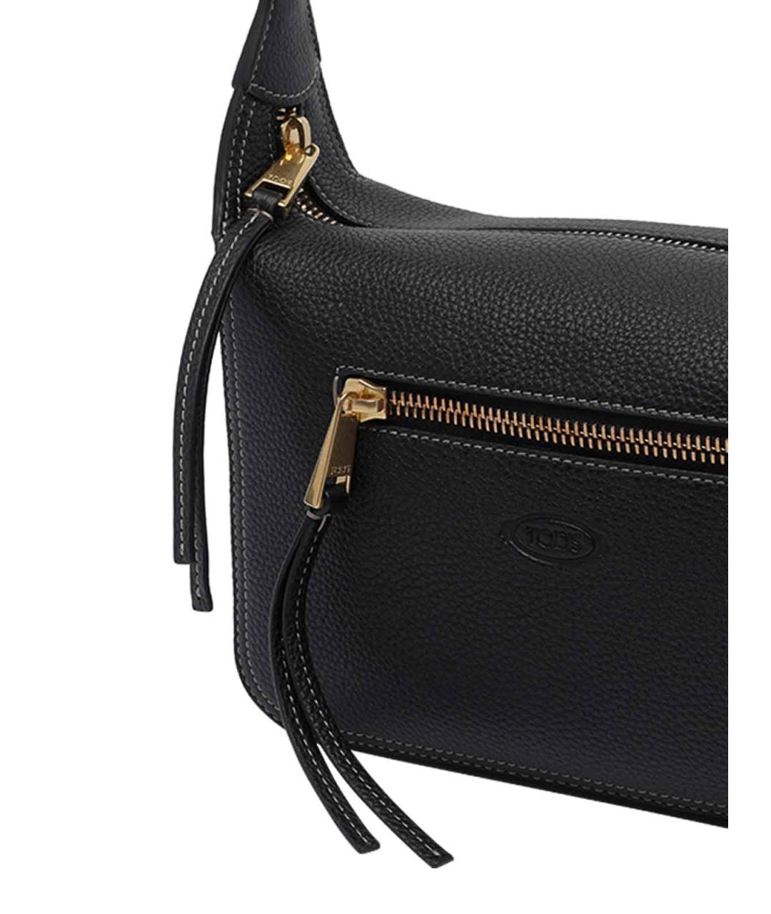 TOD'S Черная кожаная сумка через плечо, фото 4